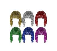 6 Pcs Glitter Outfits Women Red Wig White Wig Glitter Wig Women Wig Blonde Wig