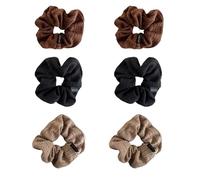 6 pcs gomas pelo coleteros pelo mujer Francia antirotura grandes retro cinta pelo tejido de punt scrunchies pelo elástico Cabello