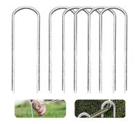6 Pcs Grapas para Malla de Jardin, Piquetas Malla Antihierbas, Piqueta Malla para Malla, Piquetas para Cesped Artificial, para Malla Antihierbas, Valla y Red