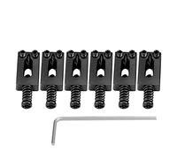 6 PCS Guitar Bridge Saddle, Tremolo Bridge Sillings con accesorios de piezas de repuesto de guitarra de llave para guitarra eléctrica (Negro)