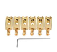6 PCS Guitar Bridge Saddle, Tremolo Bridge Sillings con accesorios de piezas de repuesto de guitarra de llave para guitarra eléctrica (Oro)
