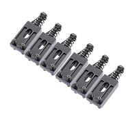 6 PCS Guitarra cóncava Puente Sillín de cuerdas para puente eléctrico de guitarra o puente tremolo cromo negro para elegir Puente guitarra(Black x6pcs)