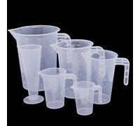 6 Pcs Jarra Medidora Plastico, 50/100/250/500 ml 1 Litro Vaso Graduado, Taza Medidora, Vaso Medidores Precisión, Dosificador Plastico Reutilizables con Asa para Cocina Hornear Repostería Laboratorio