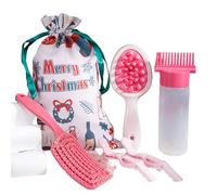 6 Pcs Juego Peinado Para Cabello Navideño Con Botella Champú Doble Peinador Masaje Cabelludo Peinado