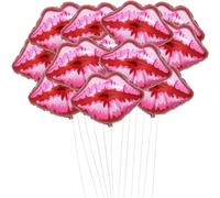 6 pcs Kiss Lips Foil Balloons 30 inches Large Red Lips Balloons for Valentines Day Propose Marriage Wedding Anniversary Backdrop Birthday Party Suppli