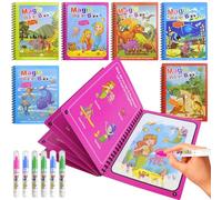 6 Pcs libro magico pintar con agua, libro agua colorear mágico, magic water book, libros para colorear con agua mágica, Libro de Dibujo de Agua Libros para Colorear