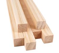 6 Pcs Listones de Maderas 1.9 x 30.5 cm, Natural Varillas Cuadradas de Madera, Resistentes y Duraderas, Palos de Madera sin Terminar, Listones de Madera de 30,5 cm para Carpintería, Manualidades
