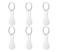 6 PCS Llavero para Carros de la Compra, Fichas de Carrito de Compras en Acero Inoxidable, Moneda Carro Compra, Llave Extraíble para Liberar Carritos de Supermercado, Prácticas y Duraderas(Plata)
