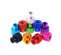 6 PCS M5 Aleación de aluminio moleteado Pasos doble paso Tuerca Perno manual Tuercas cabeza cilíndrica Pernos Al(Peach red color)