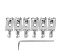 6 PCS Metal Tremolo Saddles para guitarra eléctrica, sillín de puente de guitarra con tornillos de resorte piezas de puente con llave llave (Plata)