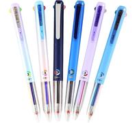 6 PCS Multicolor Nurse Pen,4-in-1 18 Colors Consecutivte Quick Drying Gel Ink Pens,0.5mm 3-in-1 Retractable Roller Ball Pen,Smooth Writing,for Office, School Supplies (6 Pcs)