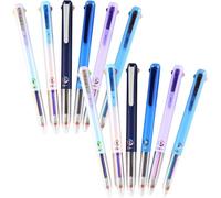6 PCS Multicolor Nurse Pen,4-in-1 18 Colors Consecutivte Quick Drying Gel Ink Pens,0.5mm 3-in-1 Retractable Roller Ball Pen,Smooth Writing,for Office, School Supplies (12 Pcs)