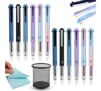 6 Pcs Multicolor Pen, 3-In-1 18 Colors, Nurse Pens, Retractable 0.5mm 3-In-1 Multicolor Gel Ink Pens,18 Colors Quick Drying Gel Ink Pen, for Hospital, Office,School Supplies (12PCS)