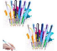 6 PCS Multicolor Pen, 4-in-1 18 Colors, 0.5mm 3-in-1 Multicolor Gel Ink Pen, Nurse Pens, Consecutivte - Consecutive 18 Colors Quick Drying Gel Ink Pens, for Offices Schools Supplies (2 Sets)