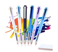 6 PCS Multicolor Pen, 4-in-1 18 Colors, 0.5mm 3-In-1 Multicolor Pen, 18 Colors Quick Drying, Convenient Clip (1 Set(6 pcs))
