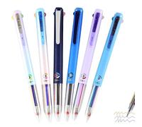 6 PCS Multicolor Pen, 4-in-1 18 Colors, Romiantic/Consecutivte/Spicanalogy/Declrationun Multicolor Pen, Multicolors Pens 0.5mm Retractable Multi Color Ballpoint Pens, for Office, School Supplie (1Set)