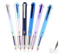 6 PCS Multicolor Pen, 4-in-1 18 Colors, Romiantic/Consecutivte/Spicanalogy/Declrationun Multicolor Pen, Multicolors Pens 0.5mm Retractable Multi Color Ballpoints Pens (1 Set/6 Pcs)