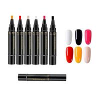 6 PCS Nail Polish Pen, Nail Varnish Pens for Girls, Nails Varnish Pen for Home Salon Diy Decoration, One Step DIY Nails Pens, No Base Coating Required
