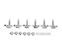 6 Pcs Oval Semi - Closed Guitar Tuning Keys, String Tuning Key with 1:15 Gear Ratio, Retro Silver Metal Tuning Pegs for Acoustic Electric Guitar Replacement