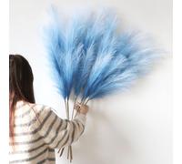 6 Pcs Pampas Secas Decoracion Grandes 113 Cm BLU Hierba De Pampa Simulada Hierba Artificial De Pampa para Sala De Estar, Hogar, Piso, Jarrón, Decoración Boho