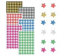 6 PCS pegatinas de estrellas, pegatinas de estrellas adhesivas, 1.5 cm pegatinas de estrellas Vistoso pequeñas para profesores estudiantes, álbumes de recortes, tarjetas de felicitación de bricolaje