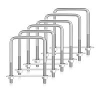 6 Pcs Pernos en U Cuadrados, M6 x 50 x 80 mm Tornillo en U Aceros Inoxidables con Tuercas y Arandelas para Fijaciones de Ballesta Marco, Tuberías, Remolques, Automóviles, Cubiertas Marinas