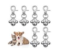 6 Pcs Pet Bells for Collars Dog Triple Bell Pendant Dog Bell Collar Charm Loud Dog Bells Key Rings for Dog Cat Collar Decoration and Training