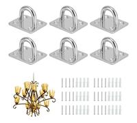 6 Pcs Placa de Ojo Acero Inoxidable, Anclaje Pared Ganchos de Techo con Tornillos Resistentes Ganchos Techo Pared forma de U para Sillas Colgantes Anclajes Toldo Accesorios para Barcos