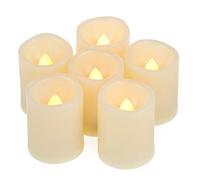 6 pcs Premium sin llama velas con temporizador, LED, de velas funciona con pilas velas con temporizador, batería de larga duración, duración de la batería 200 + horas