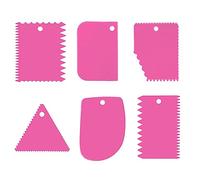 6 Pcs Raspador de Pasteles, Raspadores De Masa De PláStico, Raspador de Pastel para Pasteles, ReposteríA, Pan, Tortitas (Rosa)