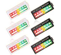 6 PCS Social Battery Pin, Mi Pin de Batería Social para el Estado de Ánimo, Broches de Esmalte Interactivos, Pins de Humor Creativos y Divertidos, Accesorios para Expresar Emociones