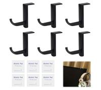 6 Pcs Soporte de Auriculares Gancho Adhesivo, Soporte para Monitor Ganchos para Auriculares con 6 Pastilla limpiadora, Compatible con Todo Tipo de Auriculares, para Monitor, Escritorios de Oficina