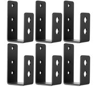 6 Pcs Soportes de Barricada de Puerta 2 x 4, Soporte en U pour Barra Seguridad Puertas, Soporte de Seguridad Antirrobo de Metal para Cerradura Madera de Puerta Granero Garaje Casa(Plano de U)