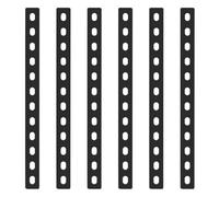 6 Pcs Soportes de Placa Plana, Chapa Perforada, Soporte de Esquina Plano Negro, Placas de Unión Planas, Placa Perforada, Pletinas Soportes de Esquina Conectores para Muebles Madera(6Pcs-307*24mm)