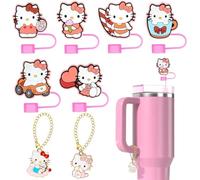 6 pcs Tapas de Pajitas para Stanley Cup, 10mm a Prueba de Polvo Tapas de Pajitas de Silicona, Pajitas Reutilizables Tapa Consejos para Stanley Vaso Accesorios,Tapas de Pajitas para Stanley Cup