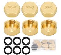 6 Pcs Tapón de Latón 3/4 Rosca, Tapón Hembra Latón 3/4", Tapa Ciega G3/4", Tapones de Manguera Hexagonales de Tubería G3/4" (Ø24 mm) para Tapón de Tubería Radiadores Agua de Jardín