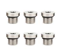 6 PCS Tapones de Sellado de Acero al Carbono de 1/4 Pulgadas con Junta de Goma, Tapón Interior Hexagonal para Tubos de Agua, Ideal para Sellar Bombas de Aceite Hidráulicas, Válvulas y Cilindros