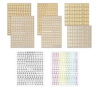 6 Pegatinas Alfanuméricas, 2 Pegatinas De Letras, Pegatinas De Letras Mayúsculas Y Minúsculas, Pegatinas De Letras De Metal Para Bricolaje, Pegatinas De Números Artesanales