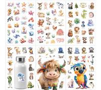 6 Pegatinas Animales con Purpurina Brillante, de Vinilo Adhesivo, Regalo Perfecto para Escuela, Amigos y Compañeros de Clase, Tamaño 12.5x16.8cm