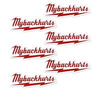 6 Pegatinas Casco My Back Hurts, Pegatinas Mecanico para Caja de Herramientas, Casco, Caja de Sombreros, Botellas de Agua, Casco de Soldadura, Pegatinas Advertencia Rojas