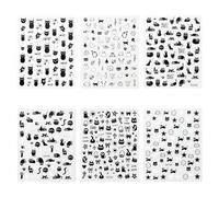 6 Pegatinas De Dibujos Animados, Lindas Pegatinas De Uñas, Arte De Uñas De Bricolaje, Decoraciones De Uñas.