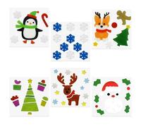 6 pegatinas de gel gruesas navideñas, pegatinas navideñas para ventanas, suministros para niños, pegatinas de gelatina para ventanas, lindas calabazas, murciélagos, brujas,Oficina de vacaciones