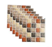 6 pegatinas de pared de mosaico de mármol de imitación de 20 cm, impermeables y a prueba de aceite, diseñadas para su uso en cocina, baño y otras paredes interiores (B)