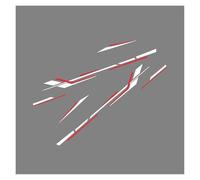 6 Pegatinas de Vinilo con Rayas for autocaravanas, Furgonetas, Cajas de Caballos, caravanas, autocaravanas, Accesorios de Tuning, calcomanías Decorativas for Coches.(White Red)