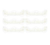 6 pegatinas falsas para mujer, resistentes al agua, tatuajes temporales con purpurina dorada y plateada, para fiestas musicales de vacaciones en la cara (Gold-QBT-015)