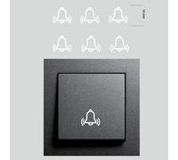 6 pegatinas para interruptor de campanas en color blanco como símbolo de timbre (RP19/1) (14 mm)