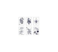 6 Pegatinas Para Tatuajes De Hierbas, Pegatinas Para Tatuajes Semipermanentes De Jugo, Impermeables, Duraderas Y No Reflectantes