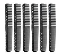6 peines de corte fino de carbono para peluquería, peluquería de plástico, peines de peinado con parte superior plana, peine de peinado profesional, cepillo antiestático portátil