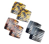 6 peines laterales franceses, pequeños peines decorativos para el cabello francés, estilo vintage para mujeres y niñas, cabello fino o grueso (leopardo, negro)