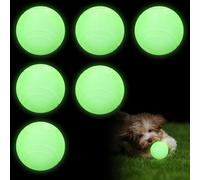 6 pelotas para perros que brillan en la oscuridad, 6 cm, de goma luminosa, indestructibles, pelota interactiva para perros, con alto rebote para perros pequeños, medianos y grandes